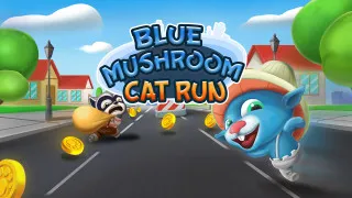 PLay Blue Mushroom Cat Run now!